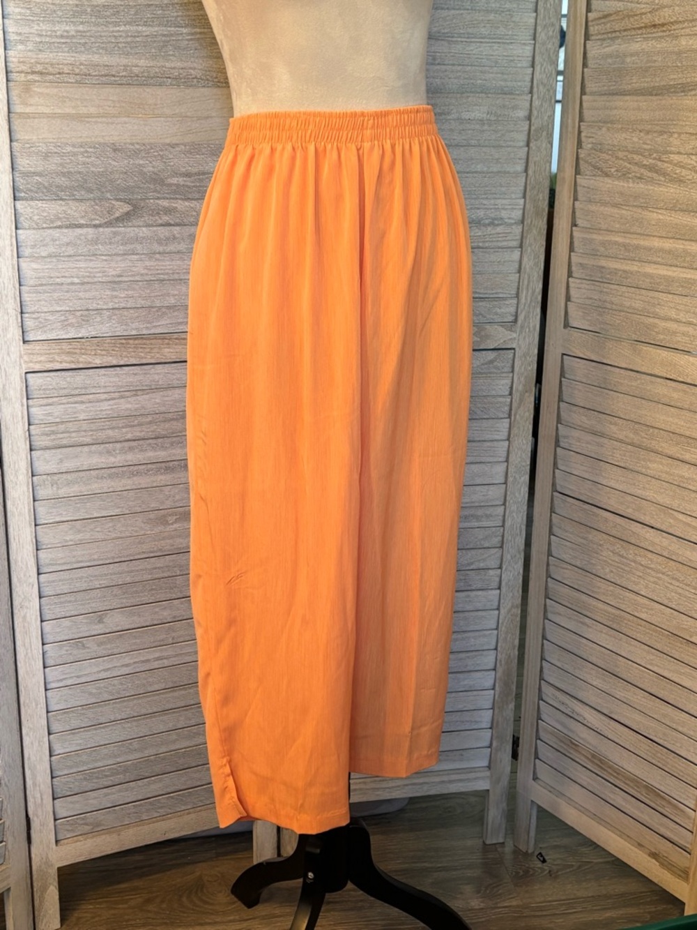 MAGGIE SWEET Women’s SZL Peach/Orange Color Cropped Ankle Pants Soft& RelaxedFit